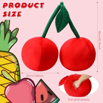Cute Cherry Plush Pillow for Kids and Home Decor
