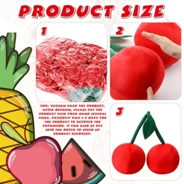 Cute Cherry Plush Pillow for Kids and Home Decor