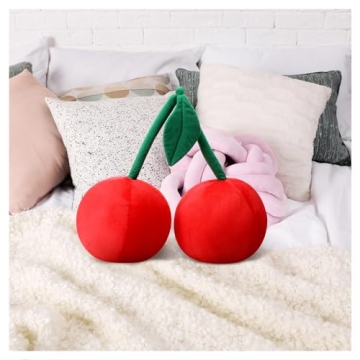 Cute Cherry Plush Pillow for Kids and Home Decor