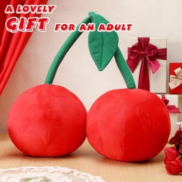 Cute Cherry Plush Pillow for Kids and Home Decor