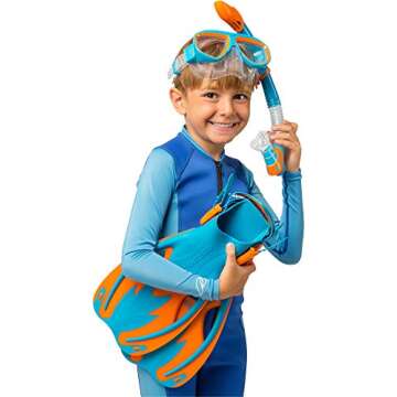 Cressi Rocks Kids Set, Blue/Orange, L/XL