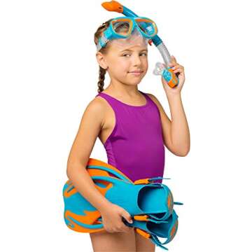 Cressi Rocks Kids Set, Blue/Orange, L/XL