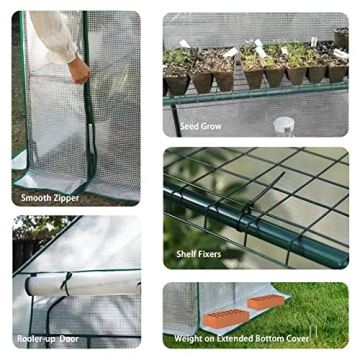 Portable Walk-In Greenhouse with Windows and Anchors