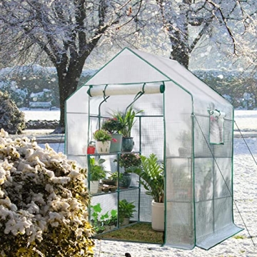 Portable Walk-In Greenhouse with Windows and Anchors