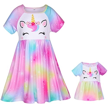 Matching Unicorn Nightgown Set for Girls and Dolls