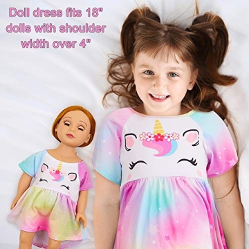 Matching Unicorn Nightgown Set for Girls and Dolls
