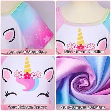 Matching Unicorn Nightgown Set for Girls and Dolls