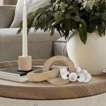 Rustic Handcrafted Wood Chain Link Home Decor Gift