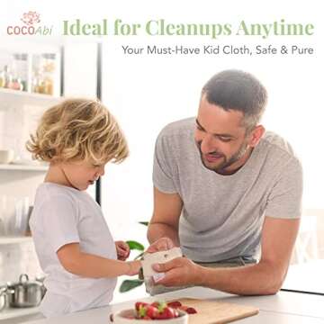 COCOAbi Baby Washcloth Set | 100% Cotton Muslin | Naturally Soft For Babies | Boho Colors & Pattern | Gentle Muslin Cloth | Fast Drying & Durable | Beautiful Baby Gift | 9” x 9” Bath Cloths | 5 pc set