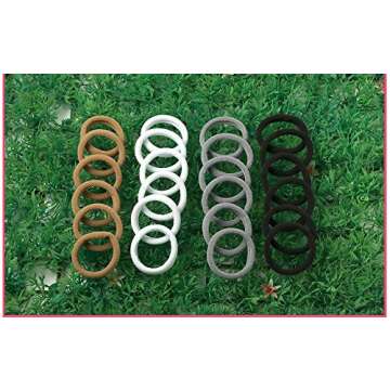 XIMA 60pcs Nylon Elastic Hair Ties Hair Ties Bands Rope No Crease Elastic Fabric Large Stretch Ponytail Holders (60pcs-Black(HT007-20))