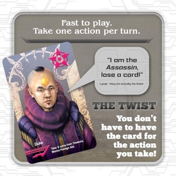 Coup: Fun Bluffing Game for Family & Friends - 2-6 Players!