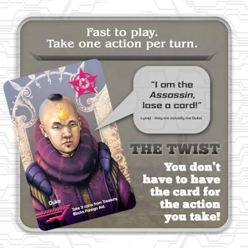 Coup: Fun Bluffing Game for Family & Friends - 2-6 Players!