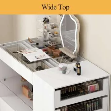 WOODTIME White Dresser with Glass Top for Modern Spaces