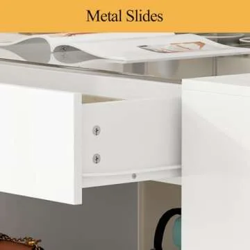 WOODTIME White Dresser with Glass Top for Modern Spaces