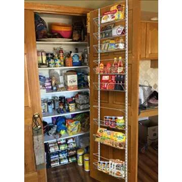 Over the Door Pantry Organizer - 9-Tier Organizer for Bathroom, Closet, or Kitchen Storage - Pantry Organizers and Storage by Home-Complete (White)