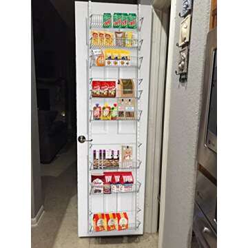 Over the Door Pantry Organizer - 9-Tier Organizer for Bathroom, Closet, or Kitchen Storage - Pantry Organizers and Storage by Home-Complete (White)