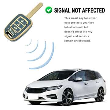 Key Fob Cover Case Fit for Honda Accord Civic CR-V HR-V Remote Holder Skin Protector Keyless Entry Sleeve Accessories (Blue)