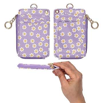 MONDO DESIGNS 2-in-1 ID Badge Holder & Lanyard Wallet - Multi-Use Womens Small Wallet with Removable...