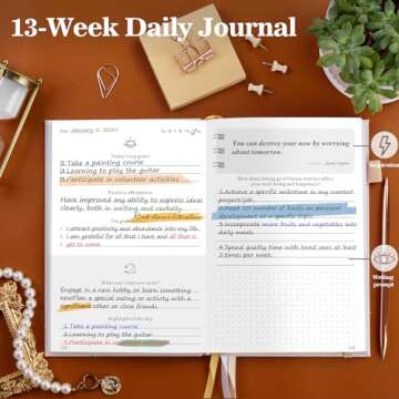 5 MINUTES A DAY Self-Care Journal – 91 Days Daily Reflection Notebook – Mental Health Journal, Anxiety & Guided Journal for Women & Men, Meditation & Mood Log, A5 (Beige)