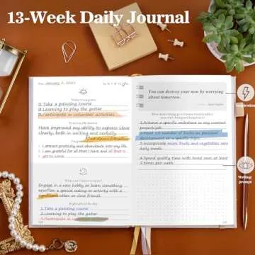 5 MINUTES A DAY Self-Care Journal – 91 Days Daily Reflection Notebook – Mental Health Journal, Anxiety & Guided Journal for Women & Men, Meditation & Mood Log, A5 (Beige)