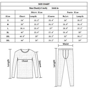HEROBIKER Long Johns Thermal Underwear for Men Skiing Winter Warm Hunting Gear Fleece Lined Base Layer Set Top Bottom