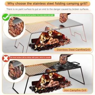 Folding Campfire Grill - Heavy Duty & Portable for Camping