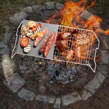 Folding Campfire Grill - Heavy Duty & Portable for Camping
