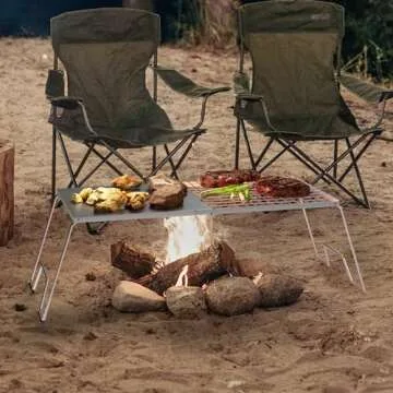 Folding Campfire Grill - Heavy Duty & Portable for Camping