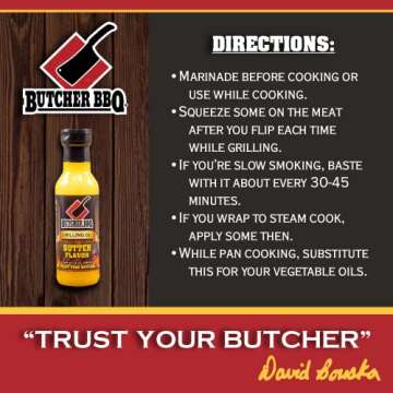 Butcher BBQ Grilling Oil Butter - Award Winning Cooking Oil