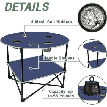 LESES Portable Picnic Table for Outdoor & Camping