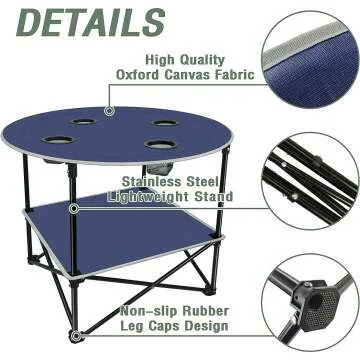 LESES Portable Picnic Table for Outdoor & Camping