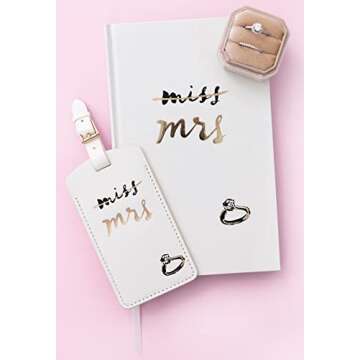 Kate Spade New York, Women's Bridal Journal, 8.25" x 5.25" Bound Notebook With 200 Lined Pages, Miss to Mrs.