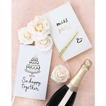 Kate Spade New York, Women's Bridal Journal, 8.25" x 5.25" Bound Notebook With 200 Lined Pages, Miss to Mrs.