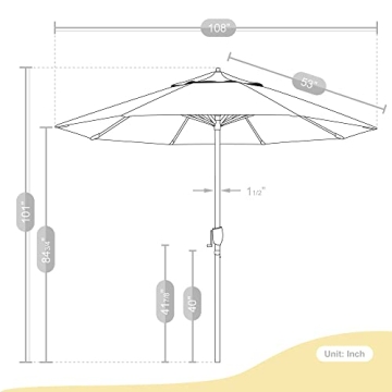California Umbrella 9' Sunbrella Patio Umbrella for Outdoor Comfort