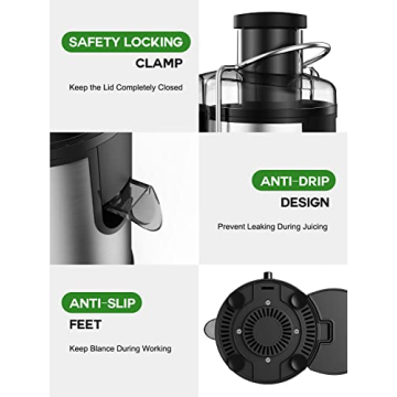 Loilat Juicer Machine with 3" Wide Mouth and 500W Power