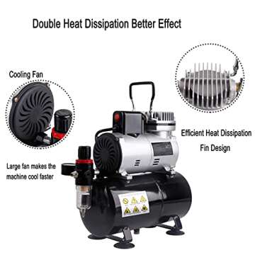 Timbertech Mini Compressor with Cooling Fan for Artists
