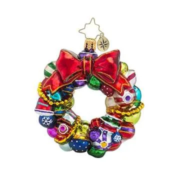 Christopher Radko Hand-Crafted European Glass Christmas Tree Ornament Decoration, Joyful Wreath