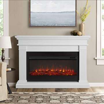 Real Flame Beau 59" Landscape Electric Fireplace with Mantel for Living Room or Bedroom, Replaceable...