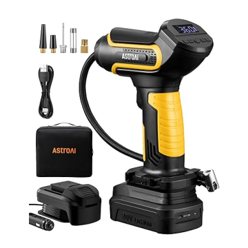 AstroAI Tire Inflator Air Compressor Cordless Car Tire Pump with 20V Rechargeable Li-ion Battery 150...