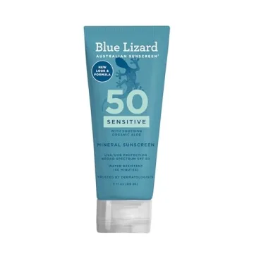 Blue Lizard Sensitive Mineral Sunscreen - SPF 50+, Water Resistant, Fragrance-Free, 3 oz.