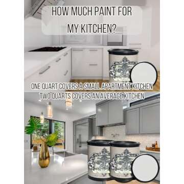 ALL-IN-ONE Paint, Durable cabinet and furniture paint. Built in primer and top coat, no sanding needed. Includes our 30 featured color card - Crete, Quart