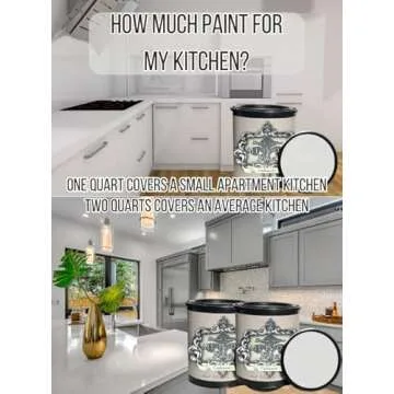 ALL-IN-ONE Paint, Durable cabinet and furniture paint. Built in primer and top coat, no sanding needed. Includes our 30 featured color card - Crete, Quart