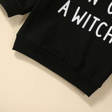 Saliuentm My First Halloween Baby Boy Outfit Baby Crewneck Sweatshirt Son of A Witch Shirt Pullover Sweater Cute Halloween Baby Clothes(AB-Black,6-12 Months)