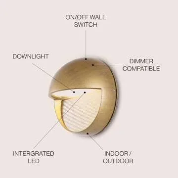 Stylish JONATHAN Y Orbe Outdoor LED Wall Sconce