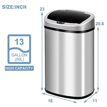 Bigacc Automatic Stainless Steel Kitchen Trash Can