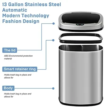 Bigacc Automatic Stainless Steel Kitchen Trash Can