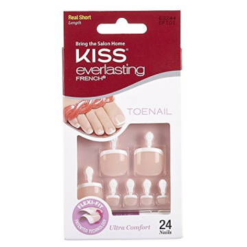 KISS French Pedicure Kit - Chip-Free Glue-On Toenails