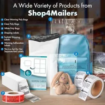 Shop4Mailers 6 x 9 Clear Poly Bags for Business & Home