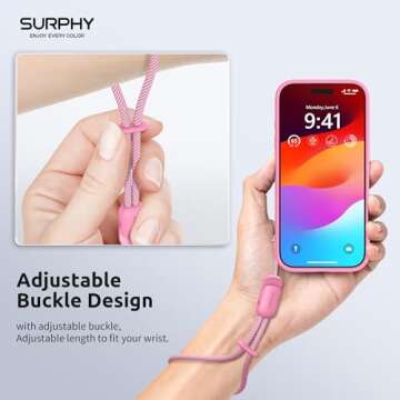 SURPHY 2 Pack Phone Lanyard, Phone Wrist Strap, Anti Theft Phone Strap, Phone Charm with 2-Color Bra...