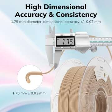 AMOLEN PLA Matte 3D Printer Filament,Sand Beige PLA Filament 1.75mm with Smooth Matte Finish,3D Printing Filament for Most FDM 3D Printers,Dimensional Accuracy +/- 0.02mm,1kg Spool (2.2lbs)